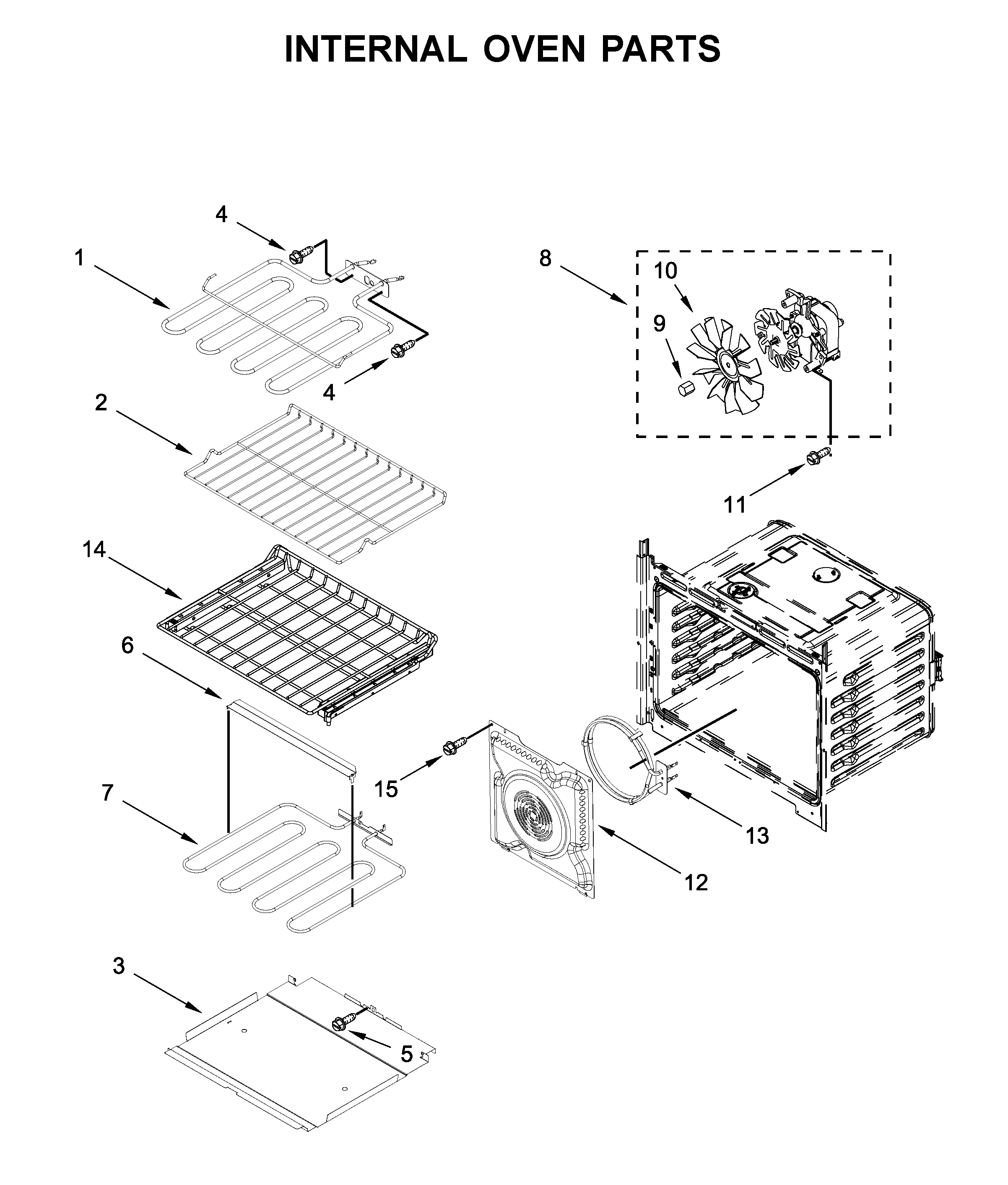 Internal oven parts