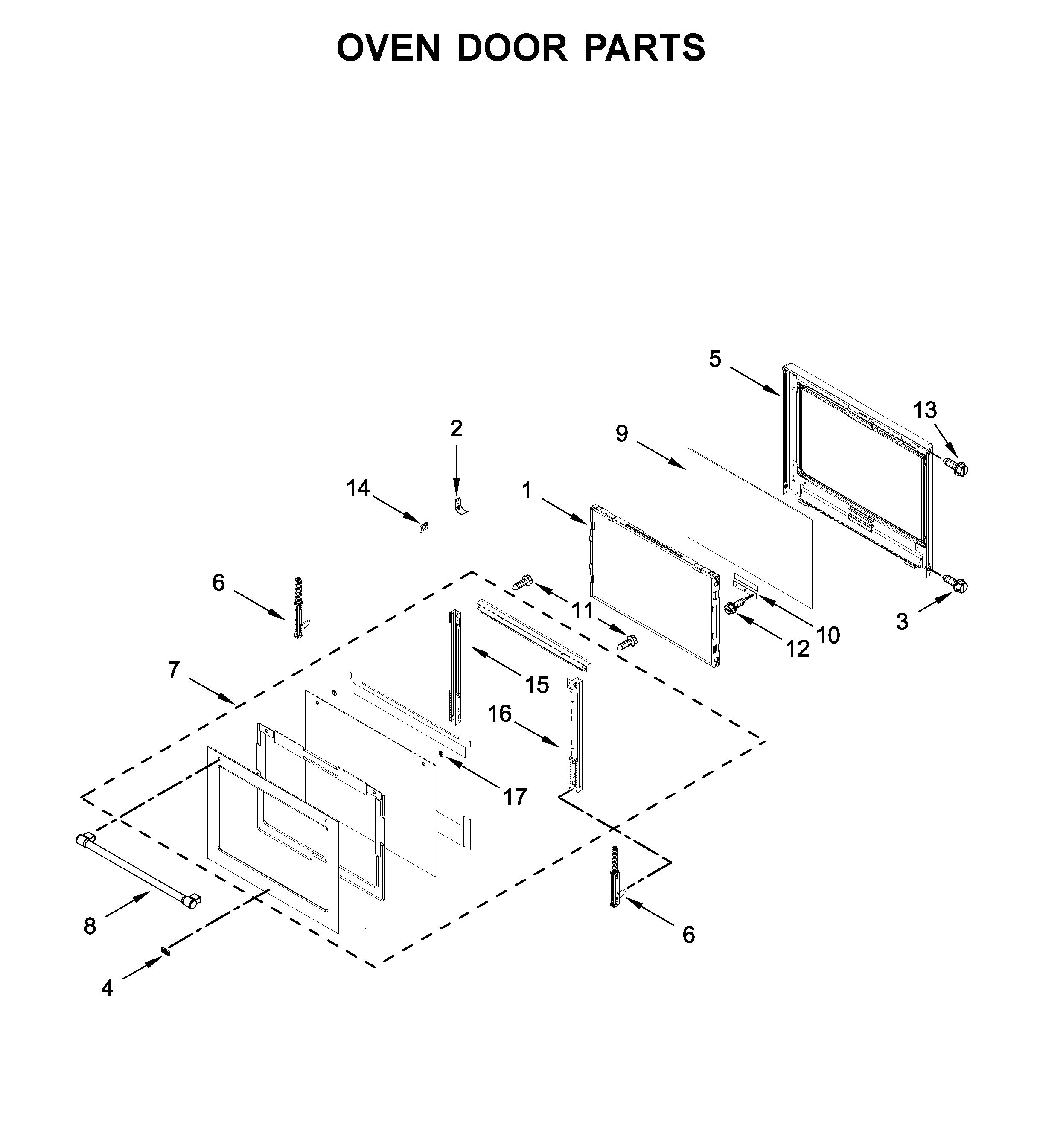 Oven door parts