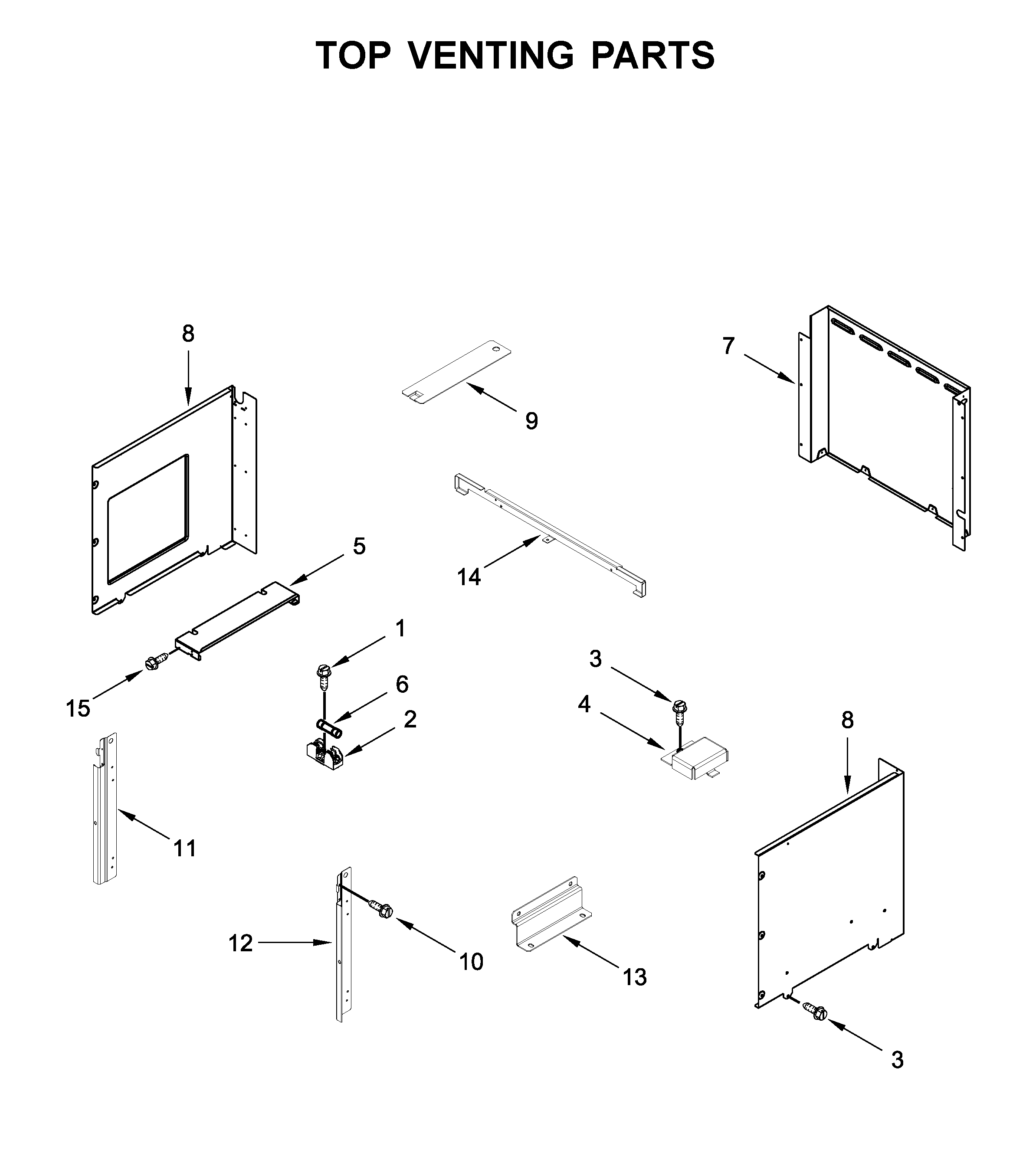 Top venting parts