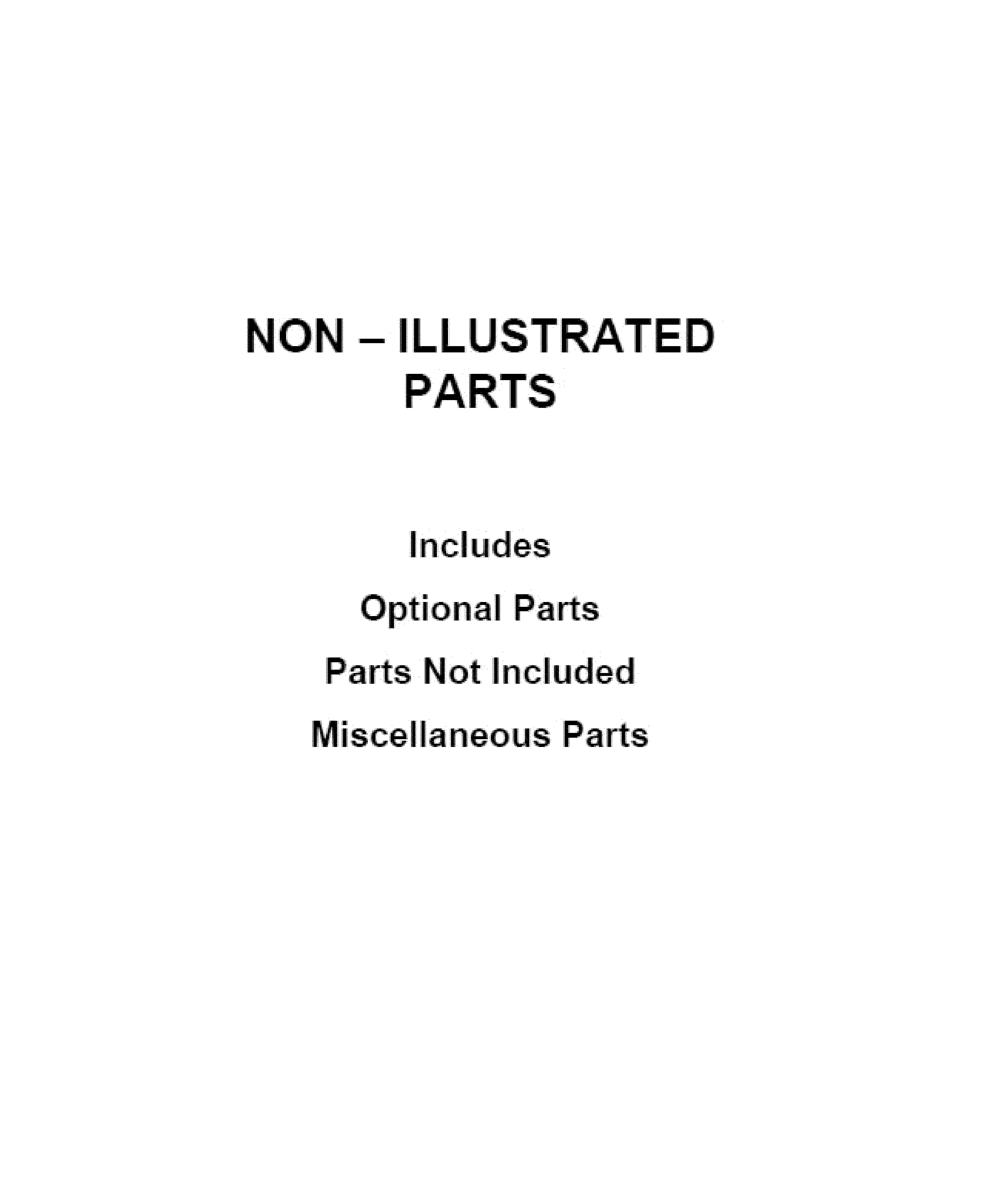 OPTIONAL PARTS (NOT INCLUDED)