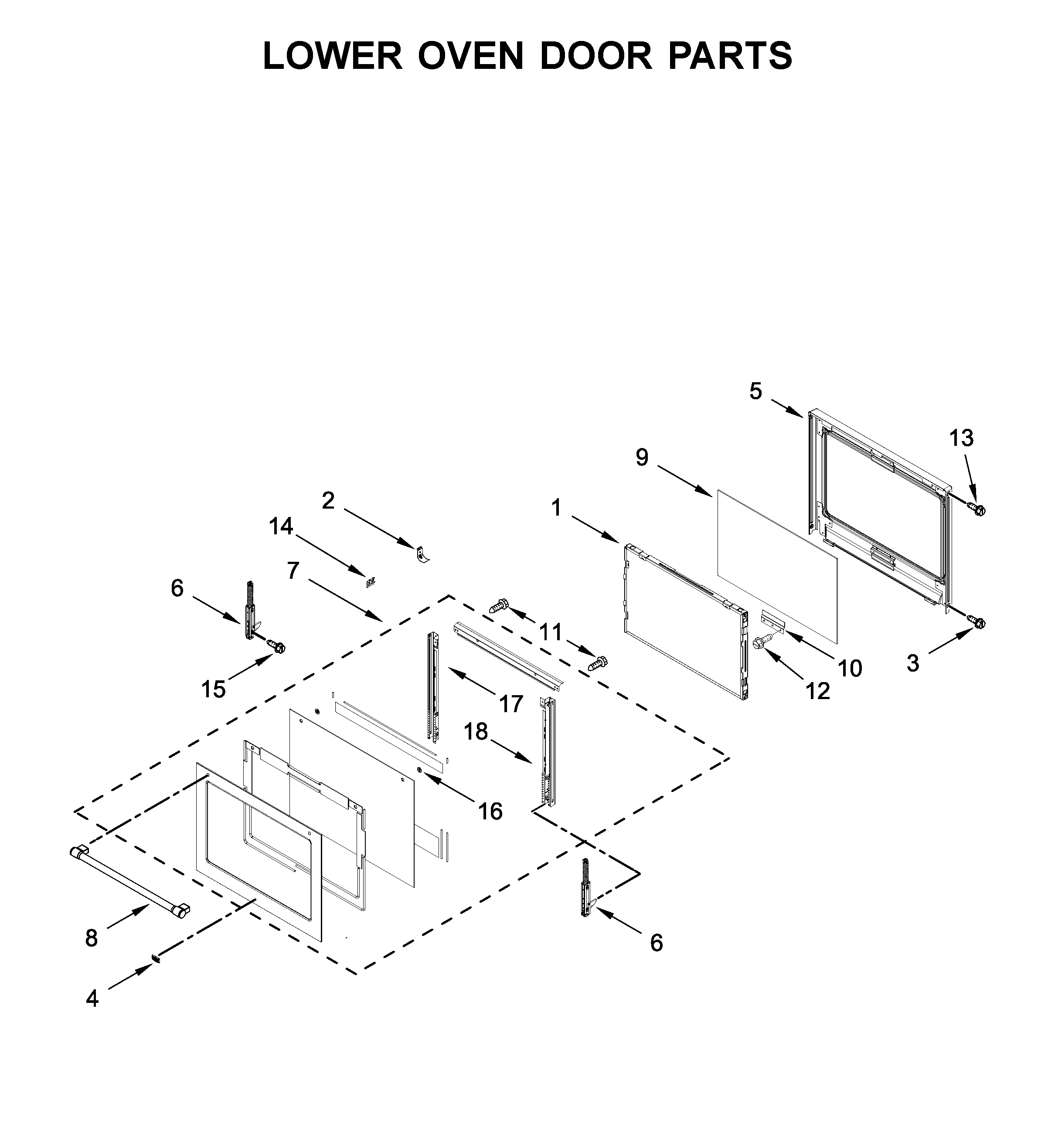 LOWER OVEN DOOR PARTS