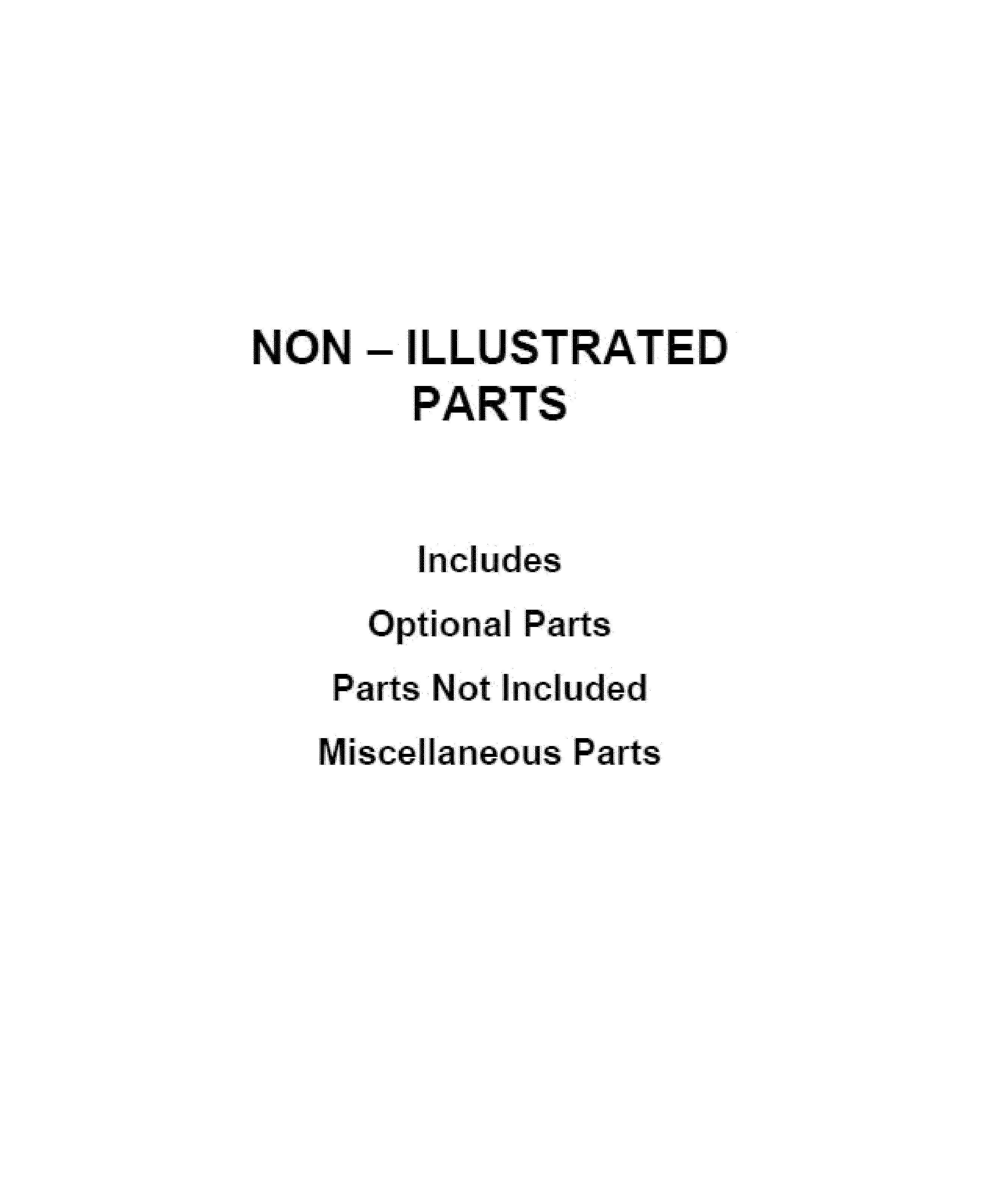 OPTIONAL PARTS (NOT INCLUDED)