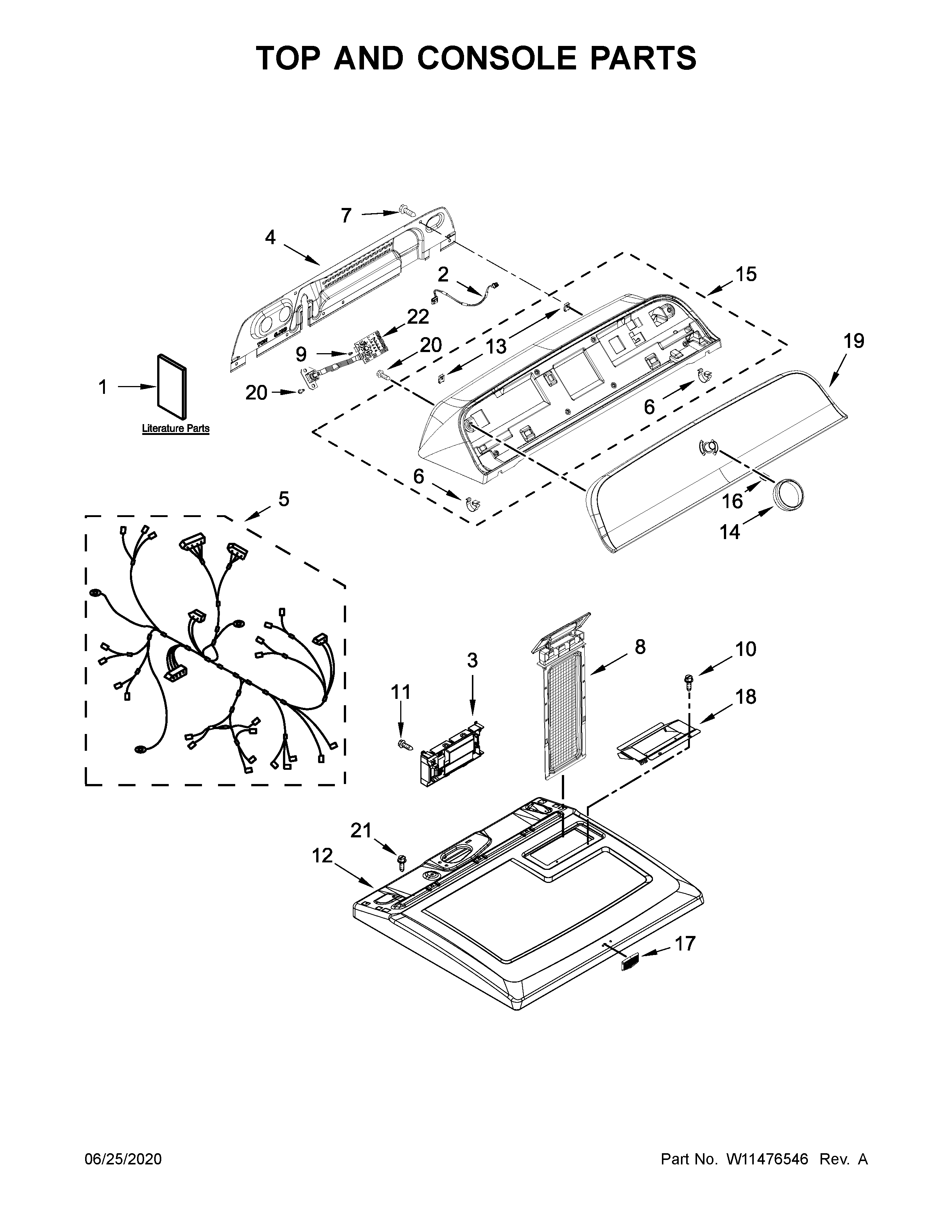 Top and console parts