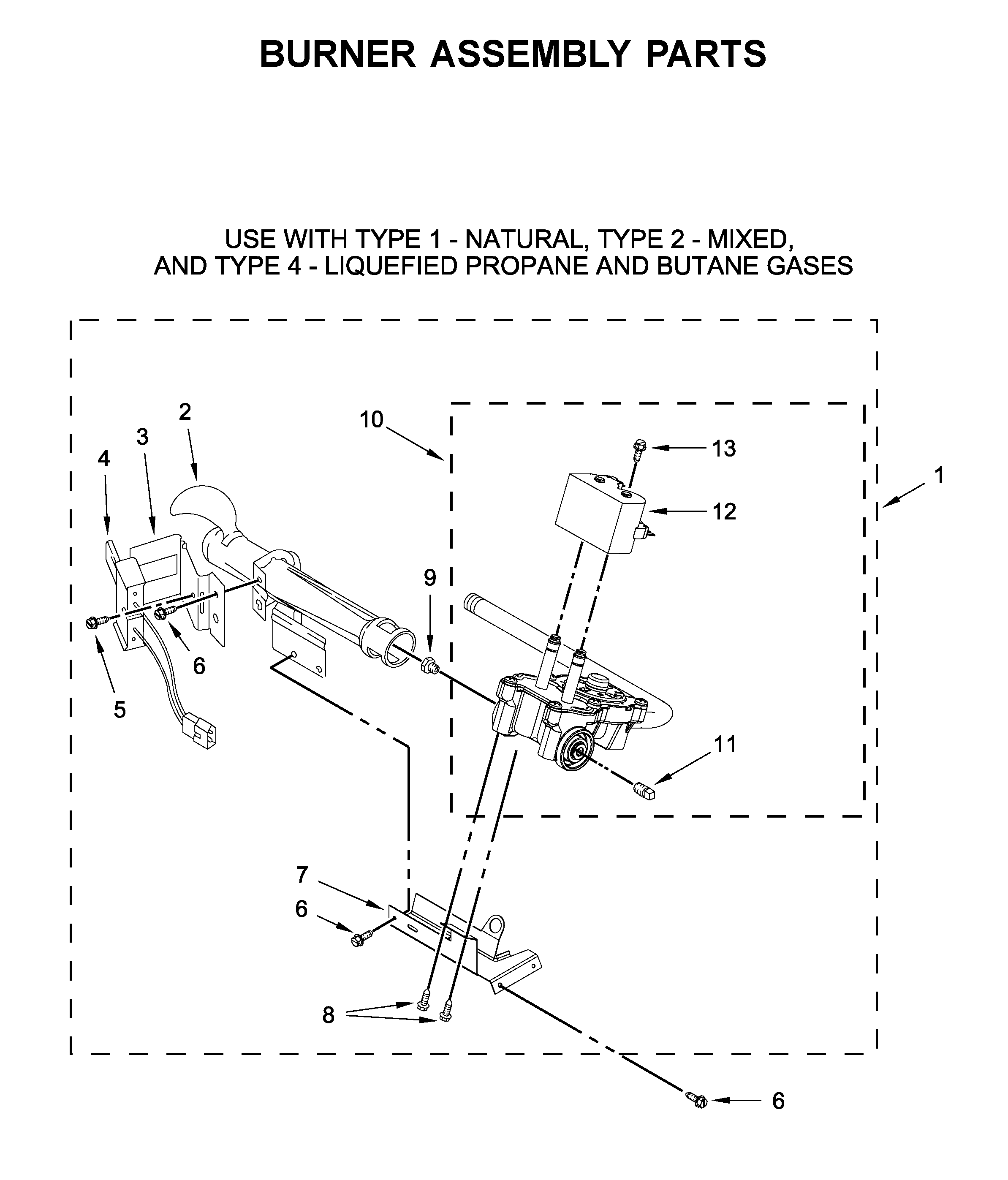 Burner assembly parts