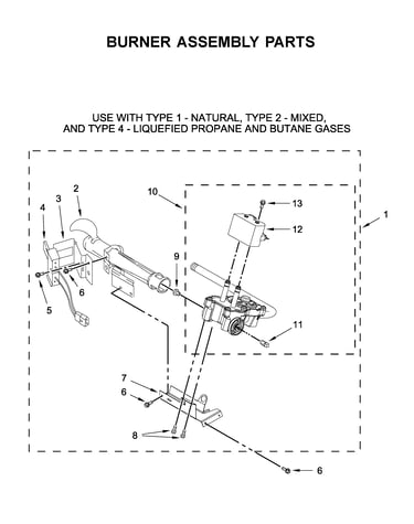 Burner assembly parts