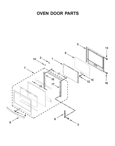 Oven door parts