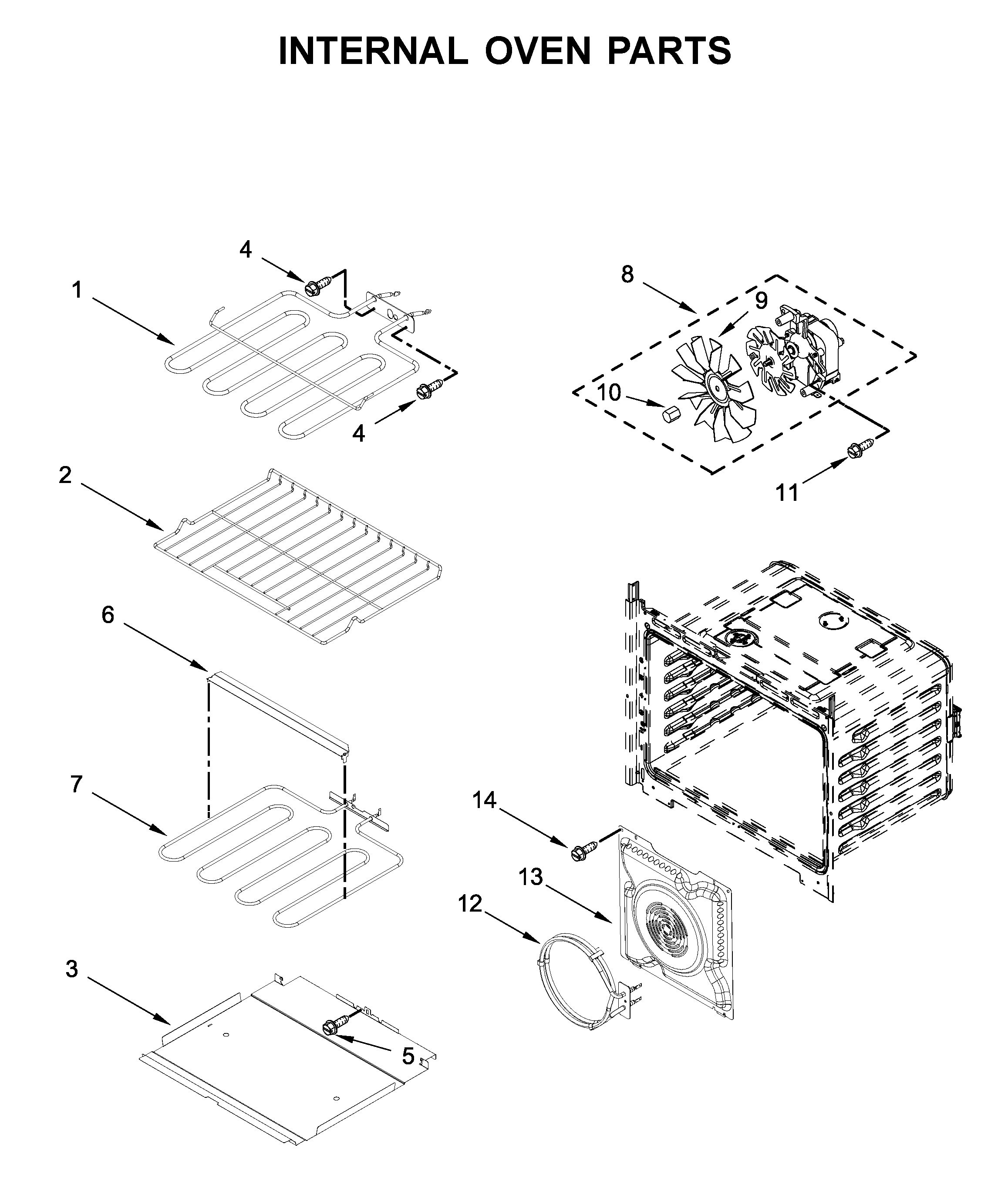 Internal oven parts