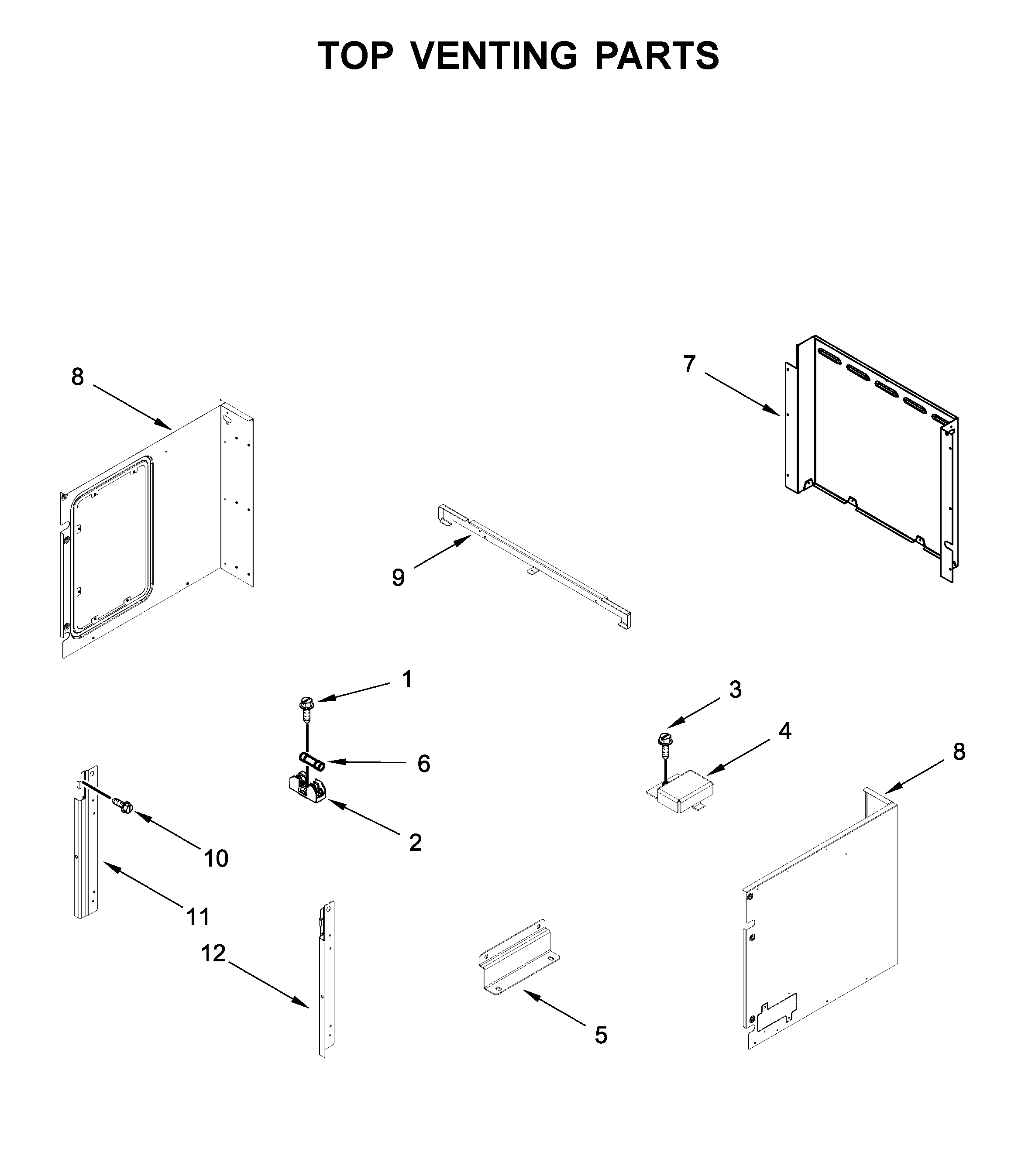 Top venting parts