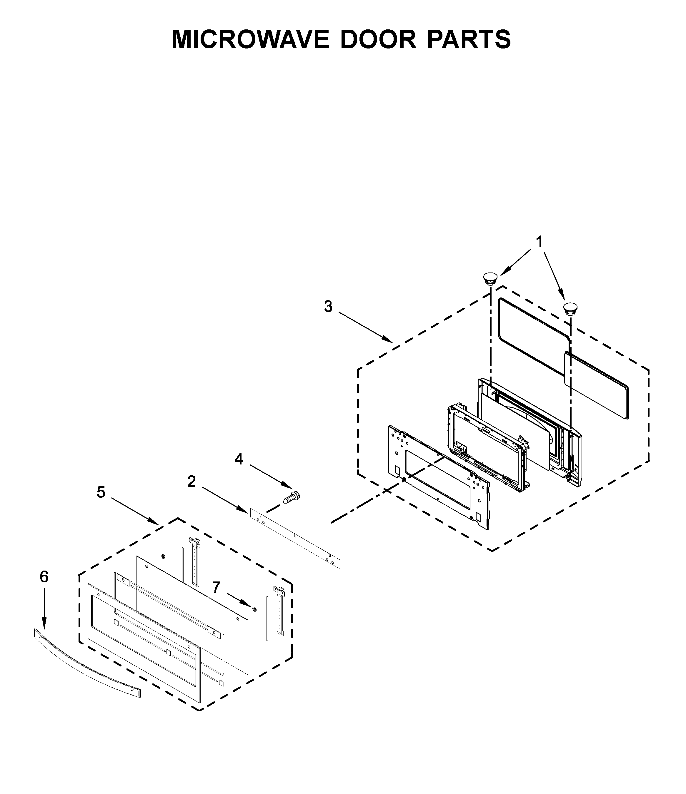 Microwave door parts