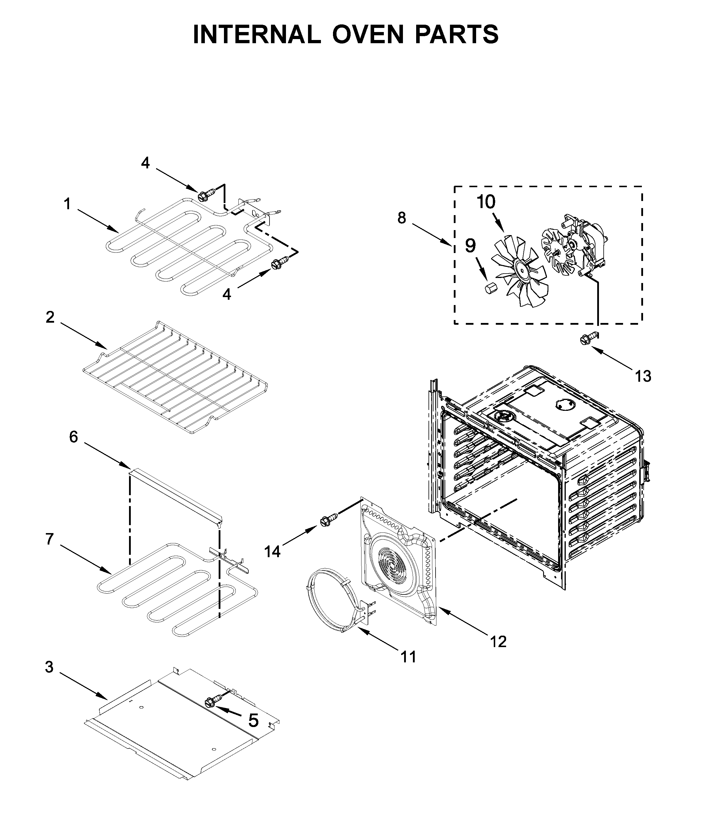 Internal oven parts