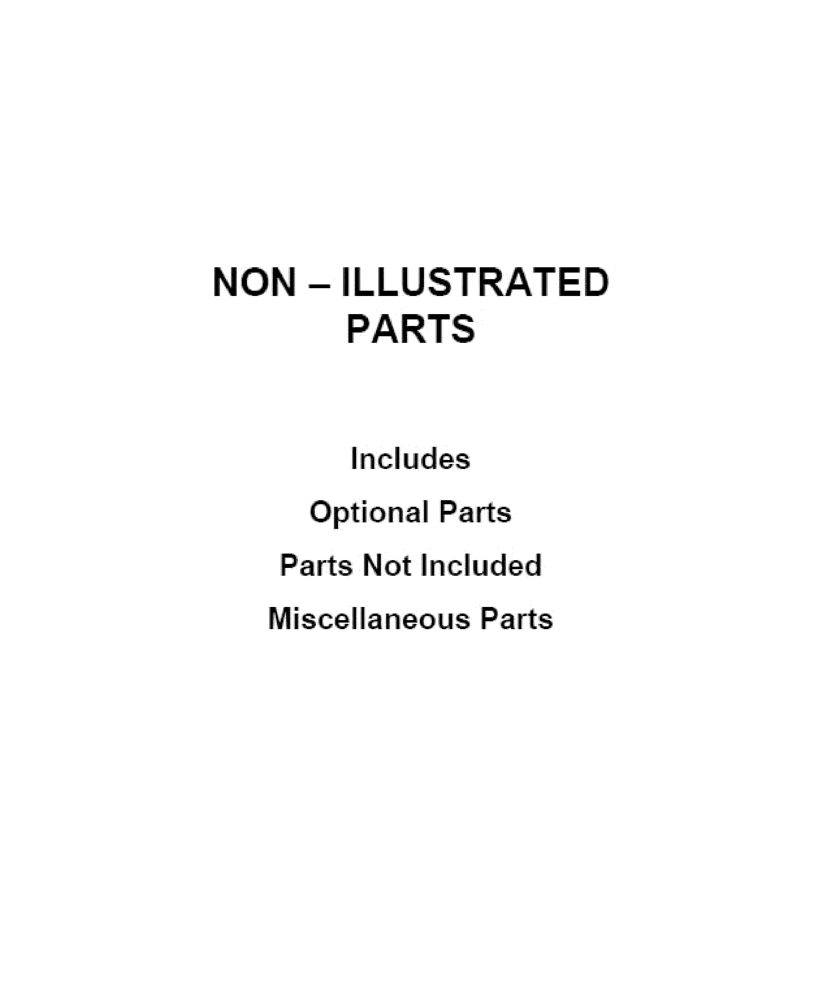 OPTIONAL PARTS (NOT INCLUDED)