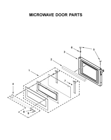 Microwave door parts