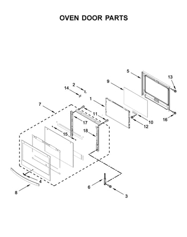 Oven door parts