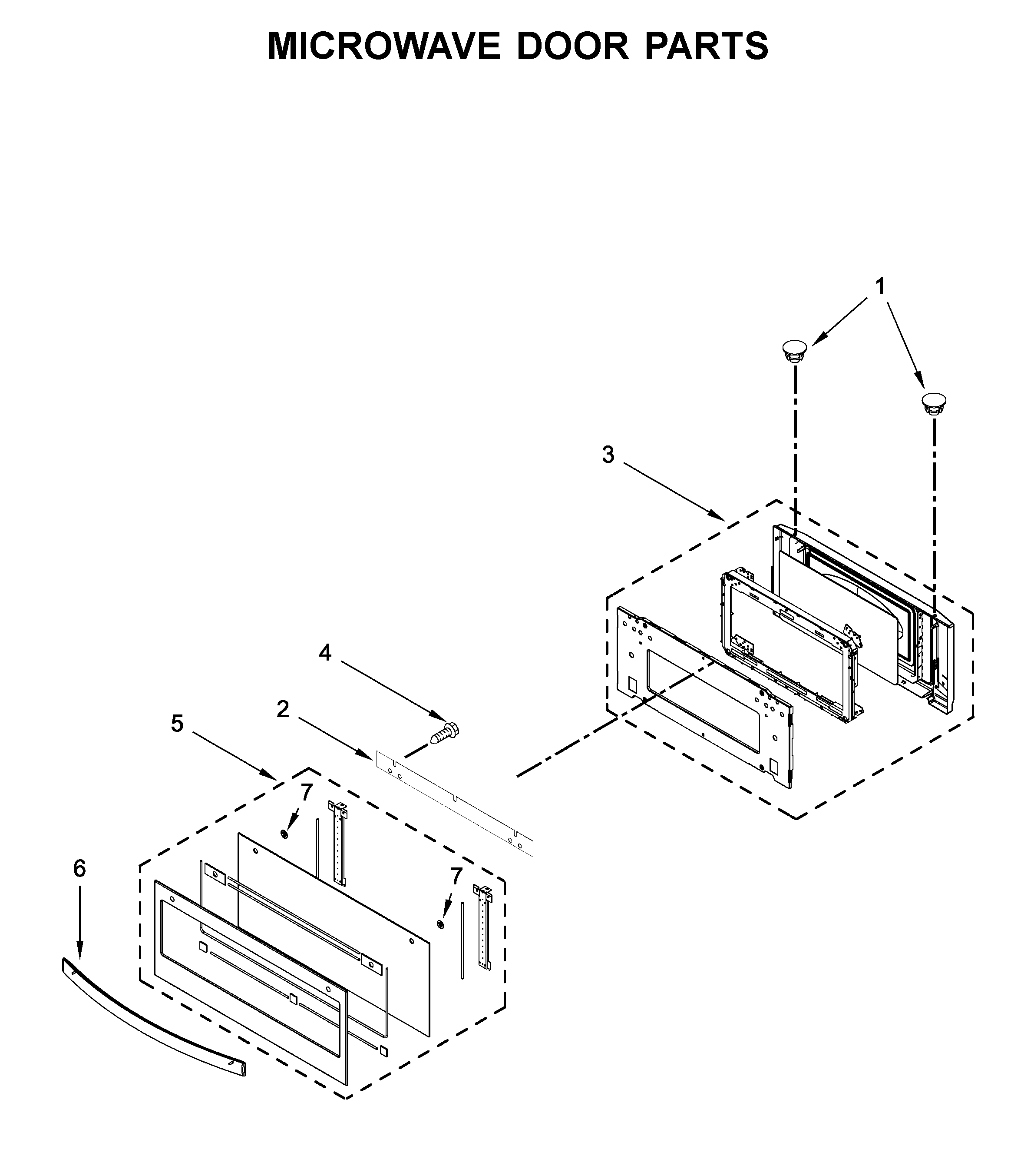 Microwave door parts