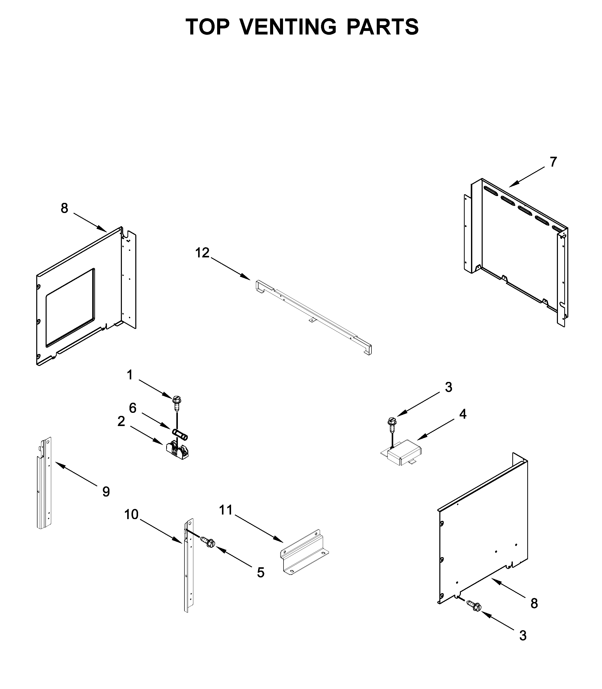 Top venting parts