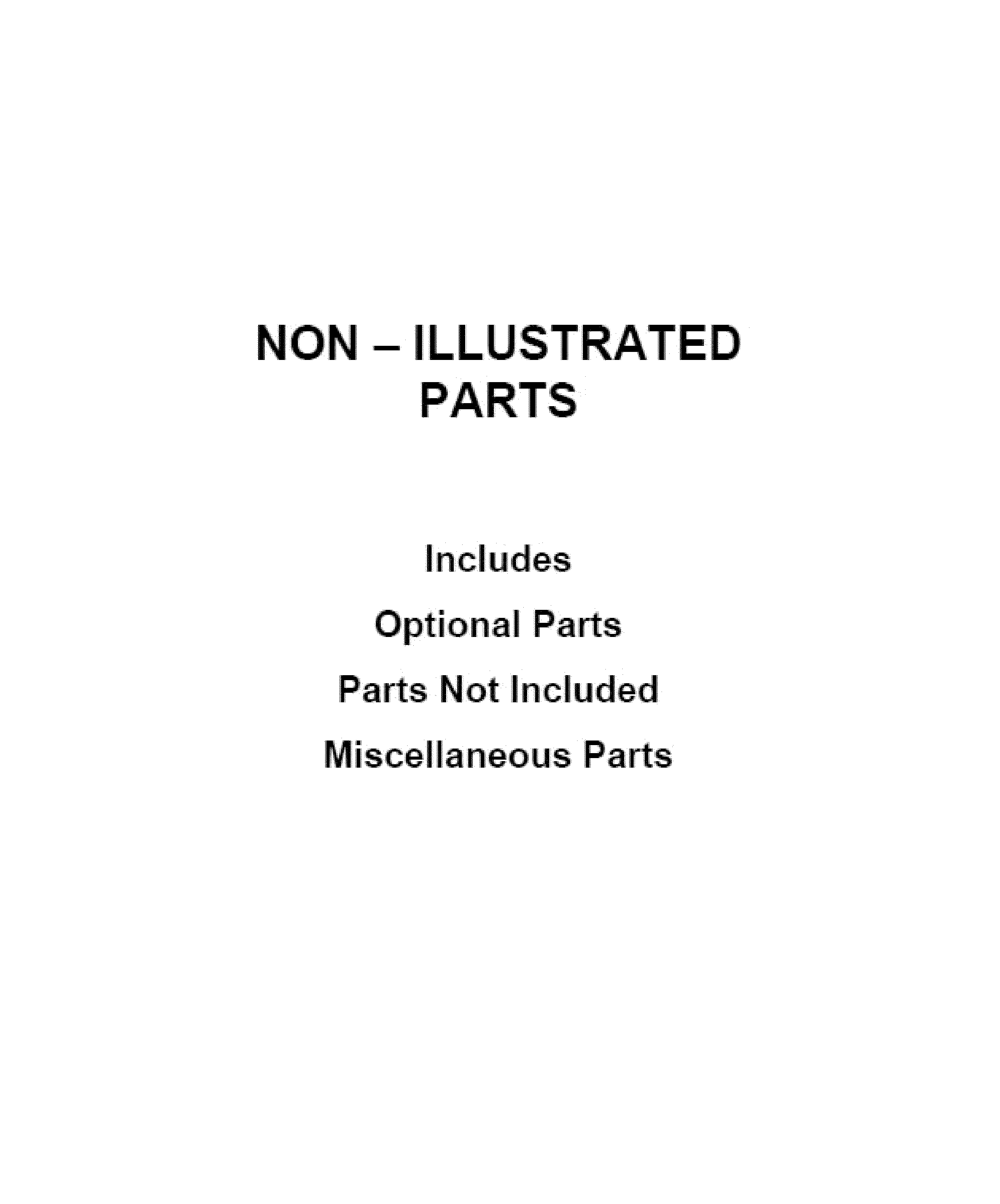 OPTIONAL PARTS (NOT INCLUDED)