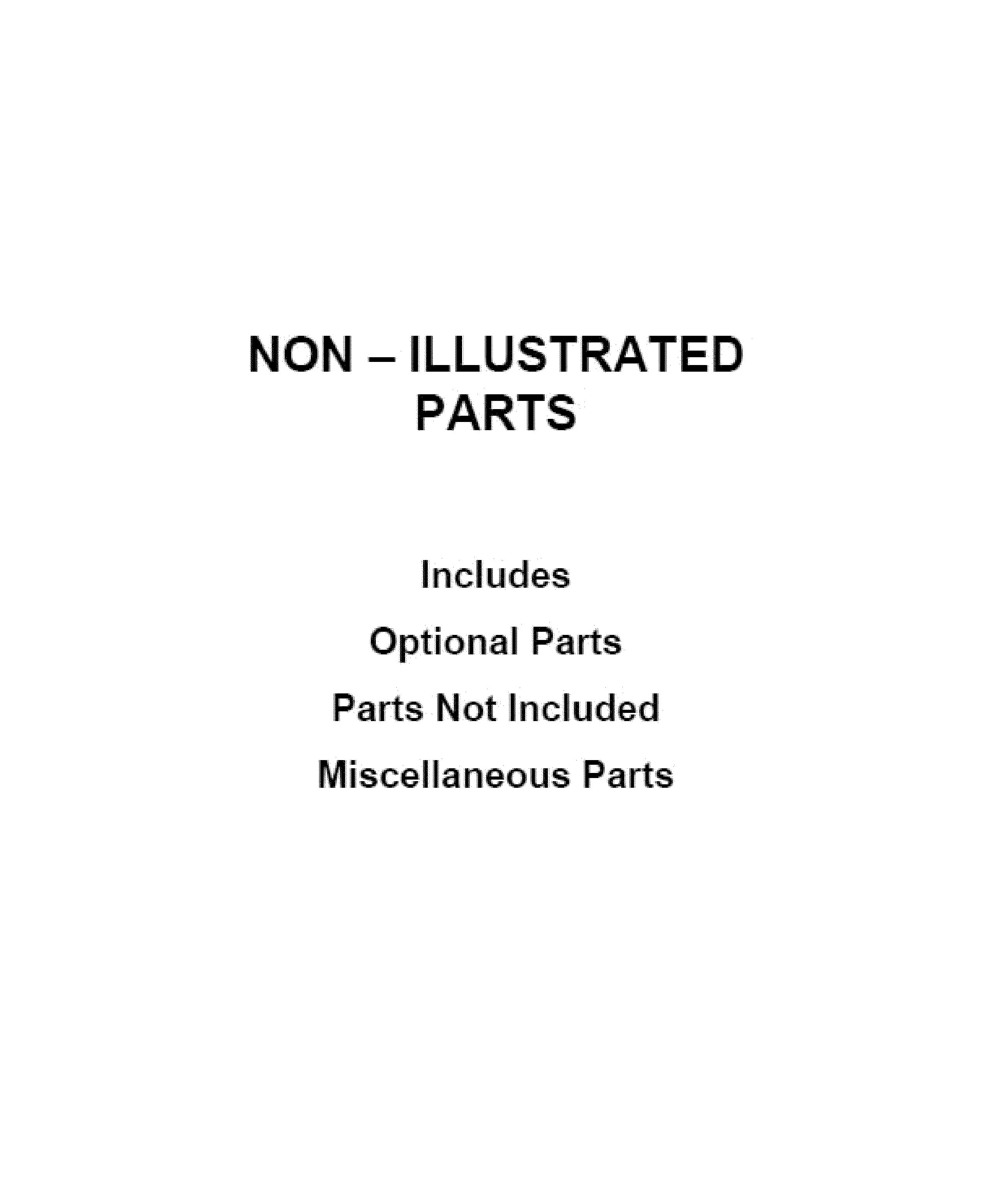 OPTIONAL PARTS (NOT INCLUDED)