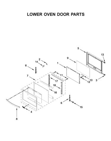 Lower oven door parts