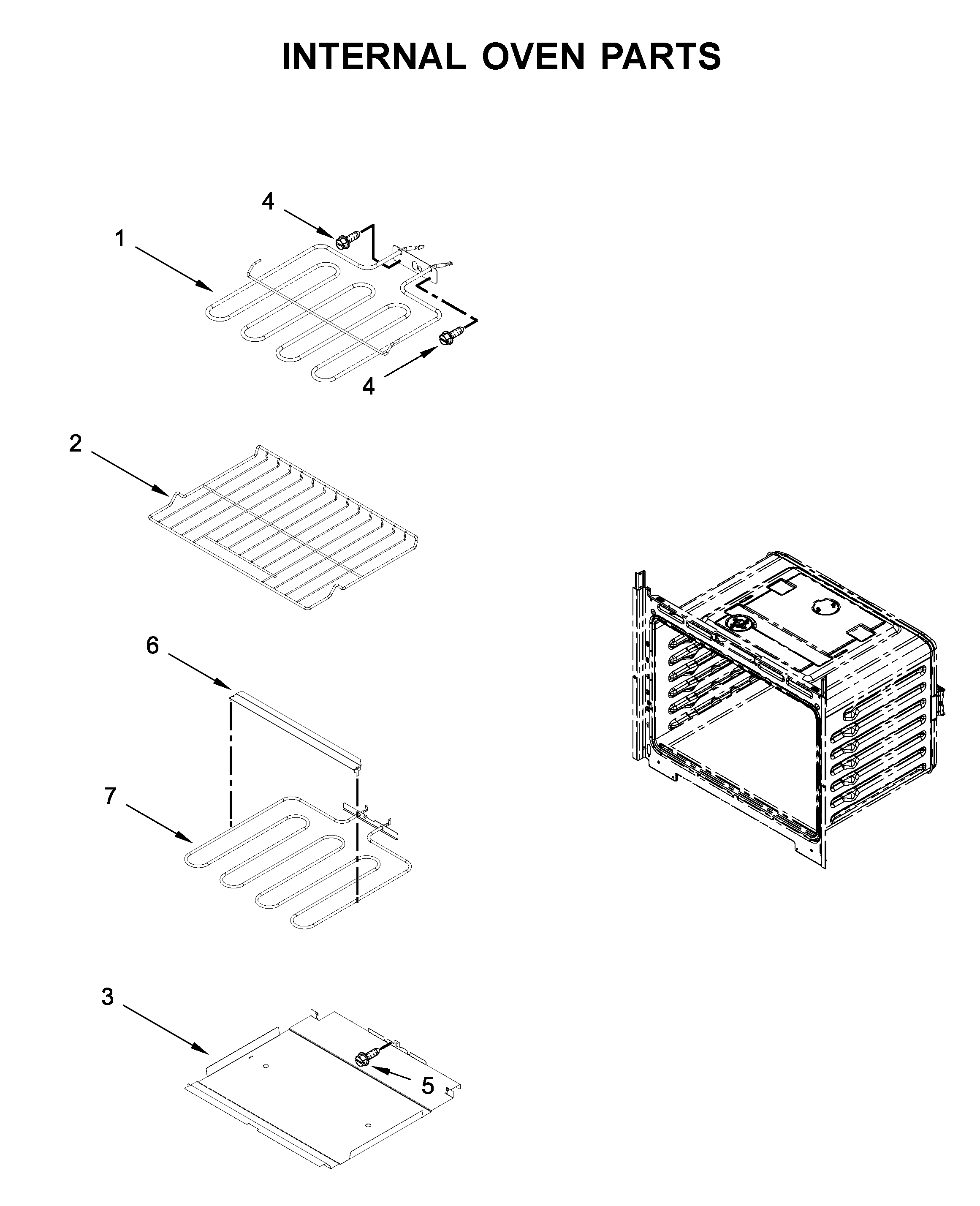 Internal oven parts