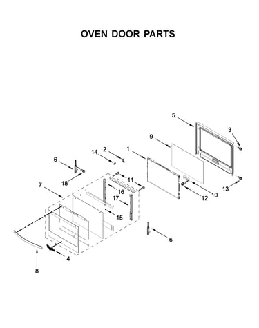 Oven door parts
