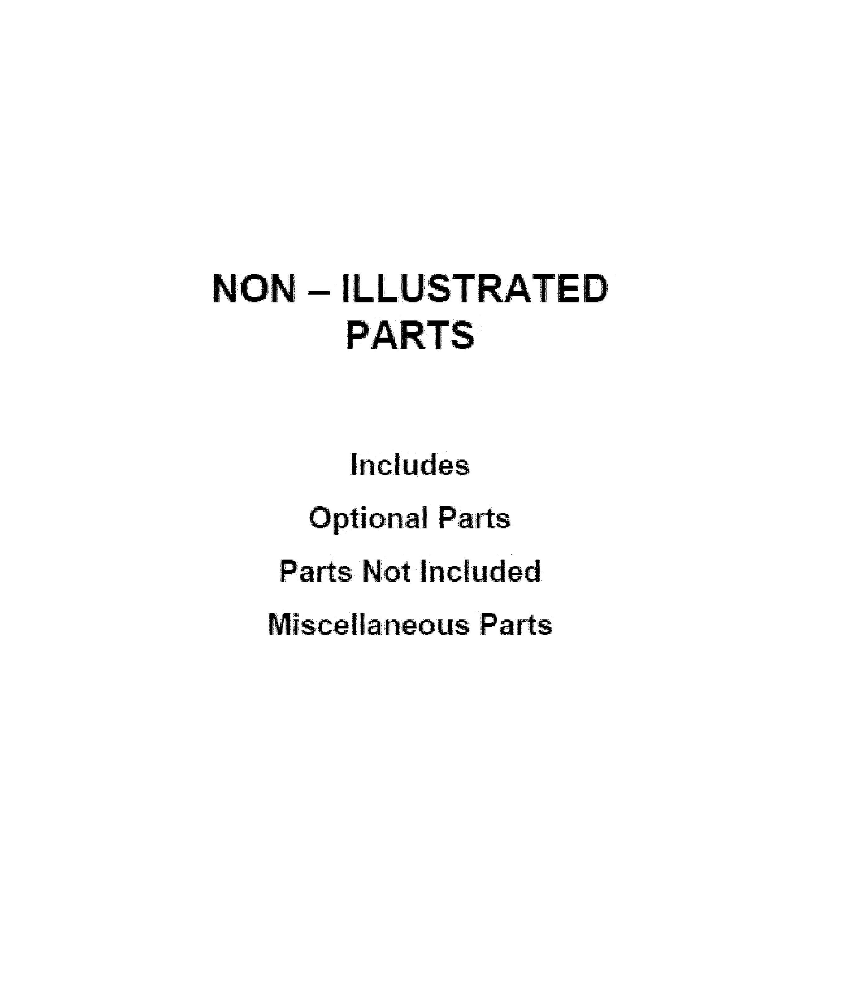 OPTIONAL PARTS (NOT INCLUDED)