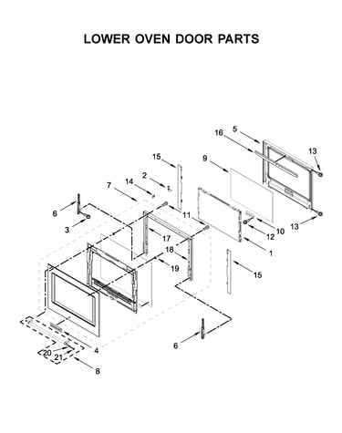 Lower oven door parts