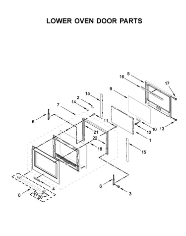 Lower oven door parts