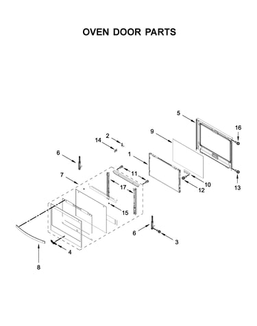 Oven door parts
