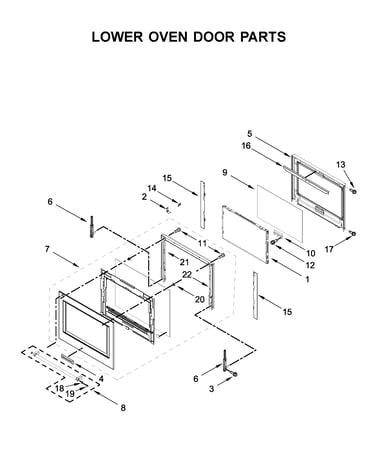 Lower oven door parts