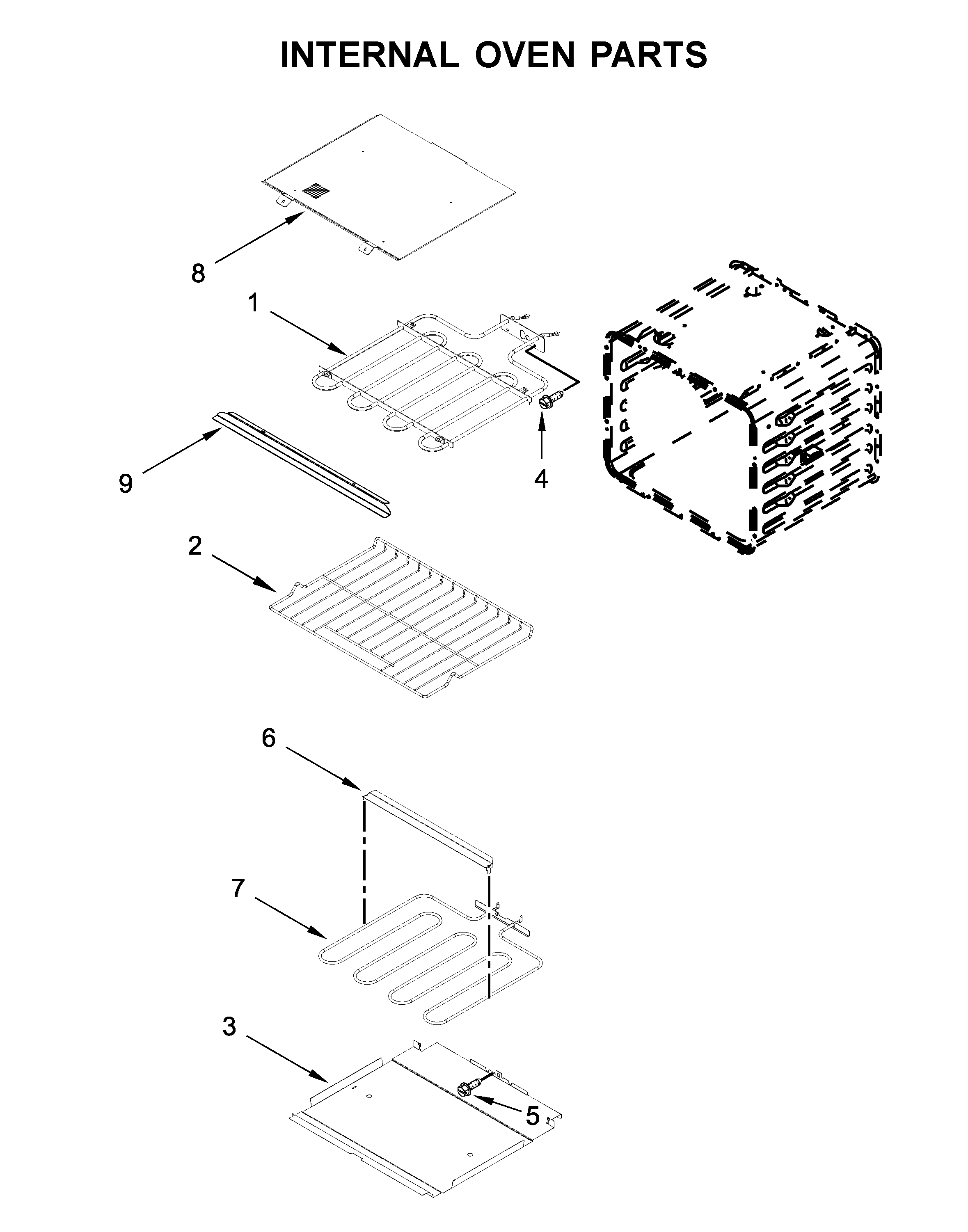 Internal oven parts
