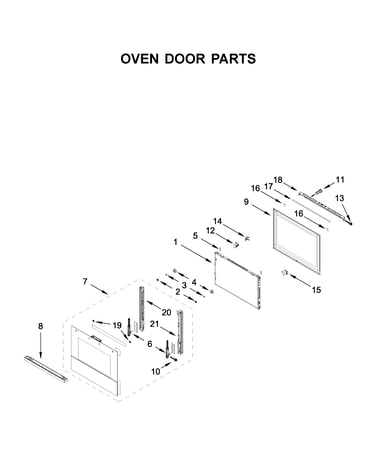 Oven door parts
