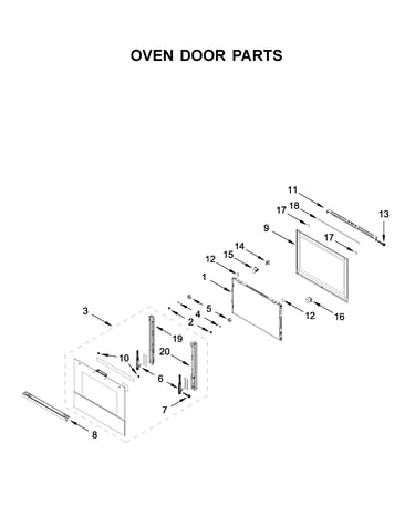Oven door parts