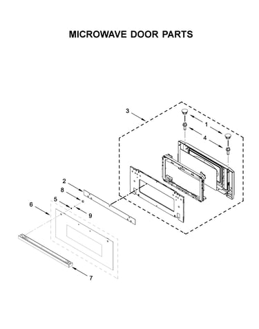 Microwave door parts