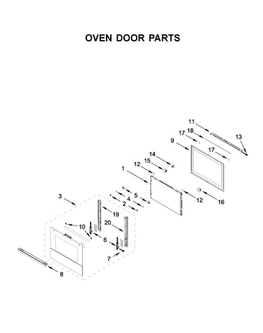 Oven door parts