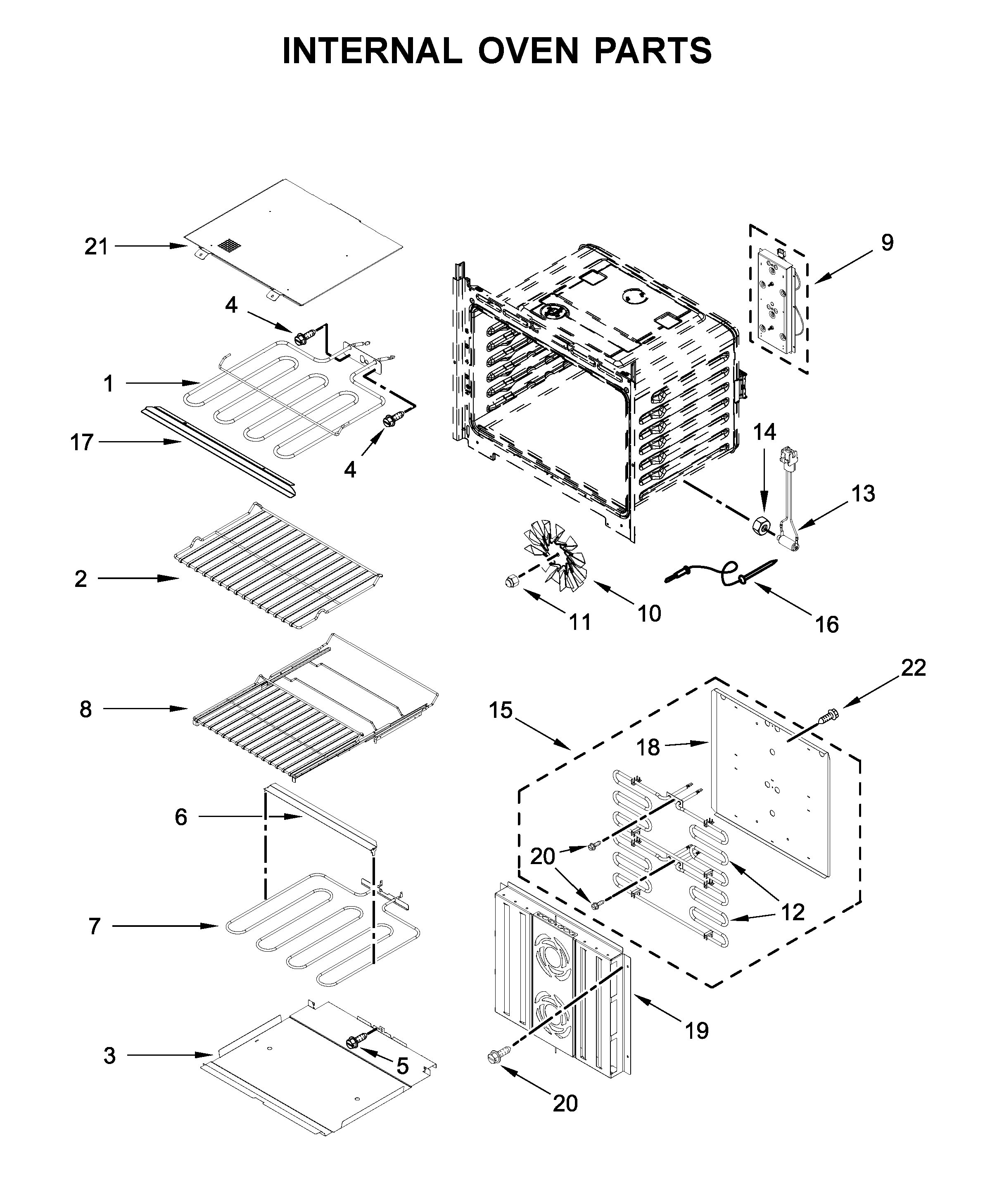 Internal oven parts