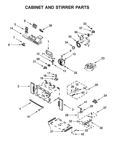 Cabinet and stirrer parts