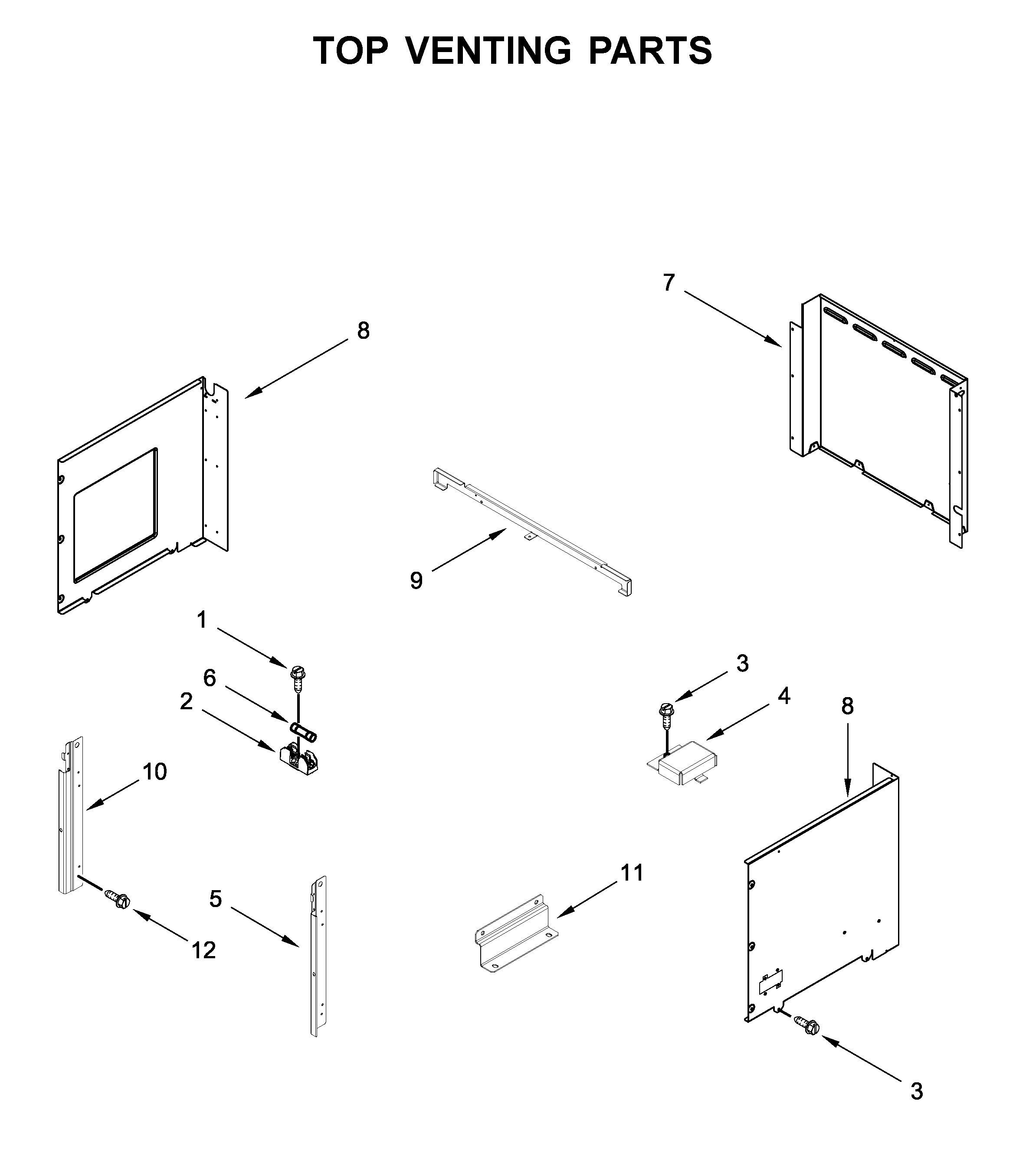 Top venting parts