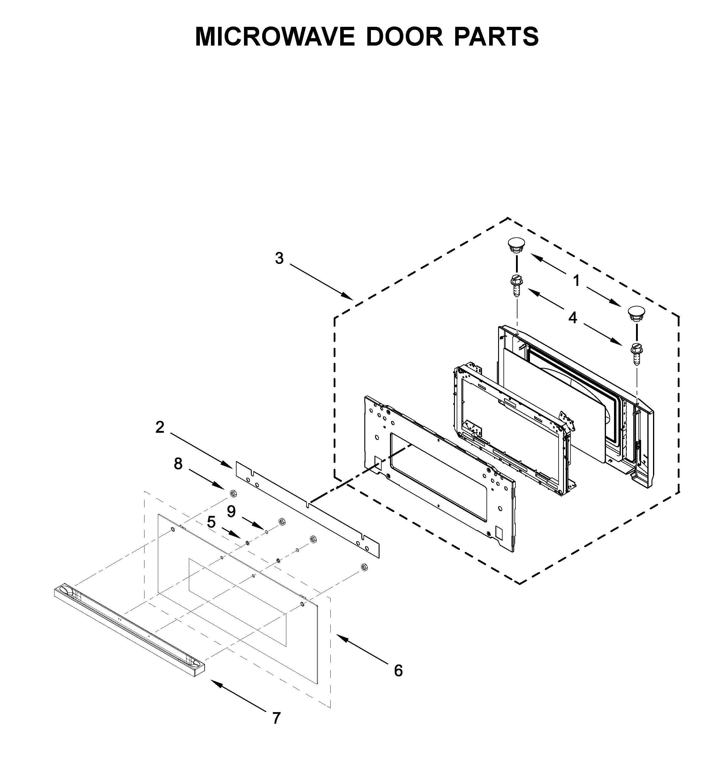 Microwave door parts