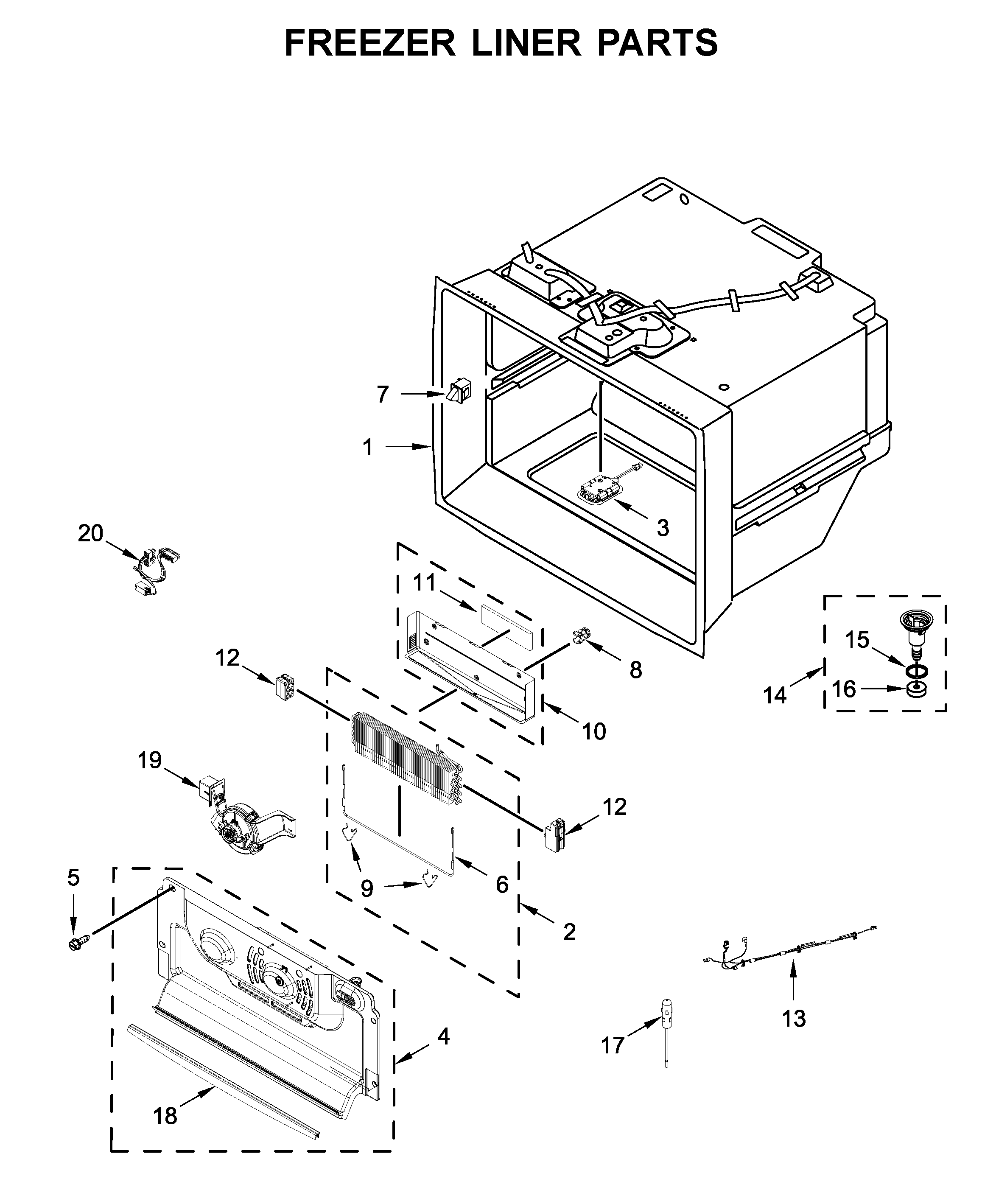Freezer liner parts