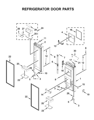 Refrigerator door parts