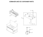 KitchenAid KRFC604FSS02 icemaker and ice container parts diagram
