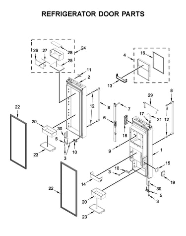 Refrigerator door parts