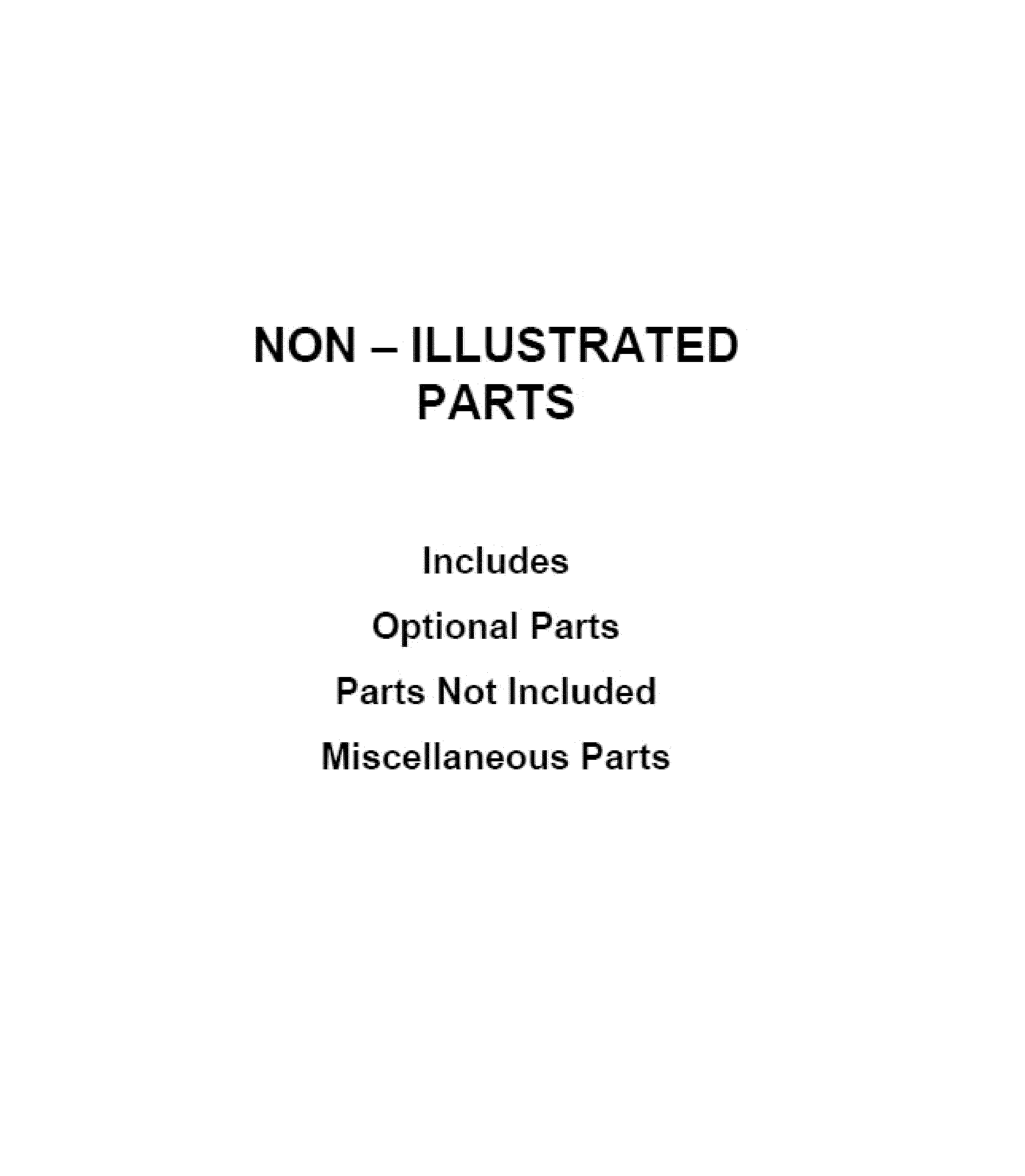 OPTIONAL PARTS (NOT INCLUDED)