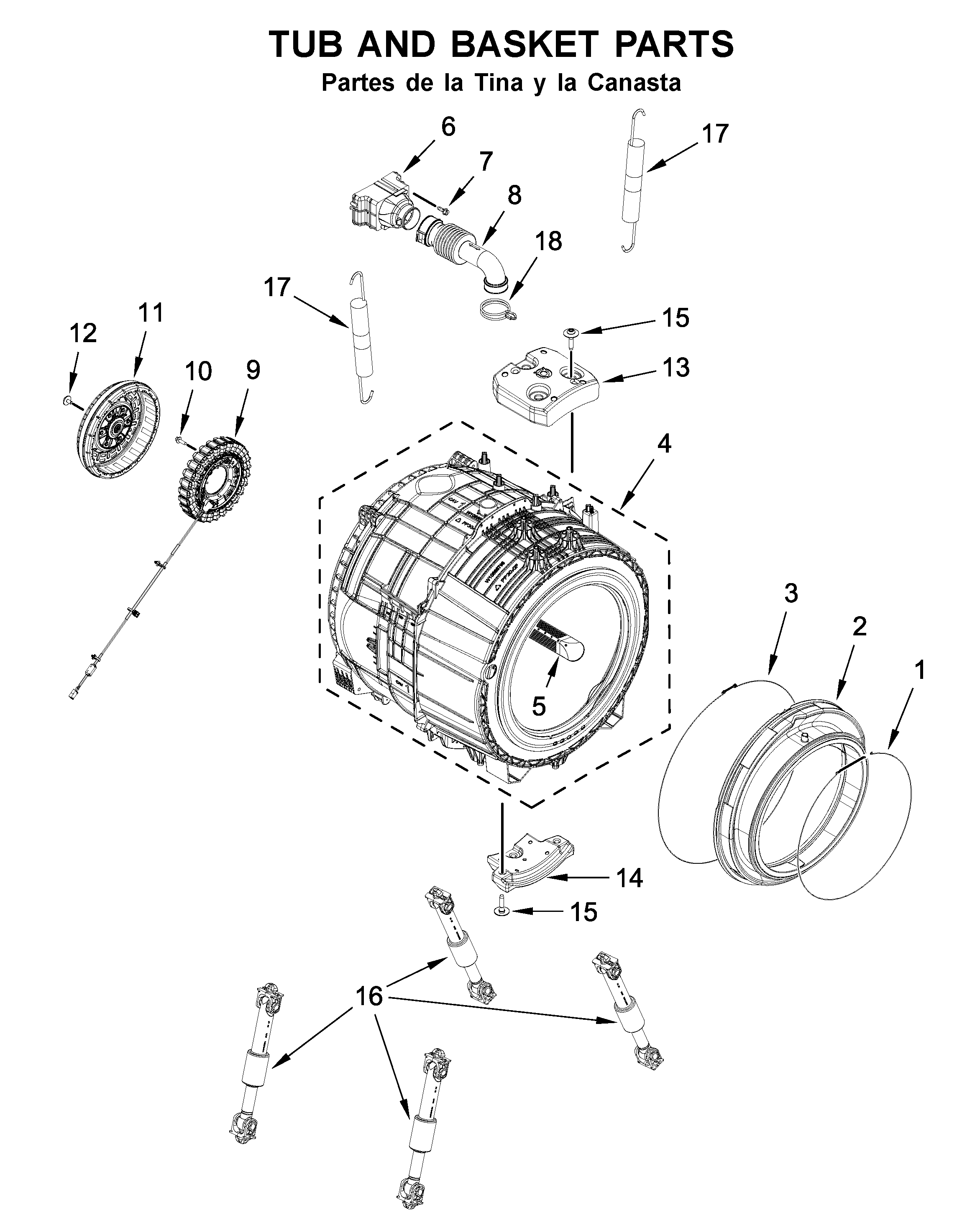 TUB AND BASKET PARTS