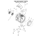 Whirlpool 7MWFW560CHW1 tub and basket parts diagram