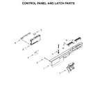 Whirlpool WDT705PAKZ0 control panel and latch parts diagram