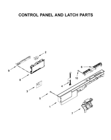 Control panel and latch parts