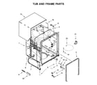Whirlpool WDT705PAKZ0 tub and frame parts diagram