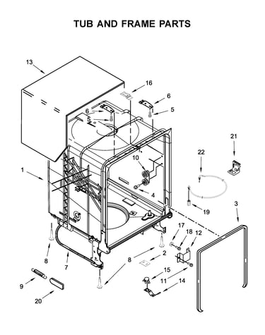Tub and frame parts