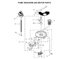 Whirlpool WDT705PAKB0 pump, washarm and motor parts diagram
